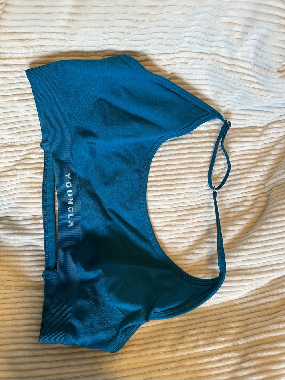 YoungLA Teal Blue Sports Bra with Adjustable Strap